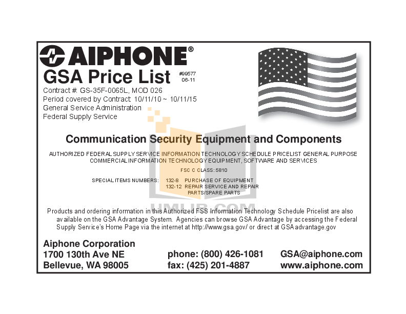 Download free pdf for Aiphone LDF-20C Intercoms Other manual